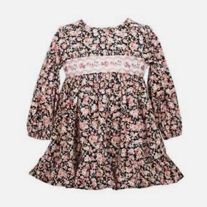 BONNIE BABY IRIS & IVY Girls 6-9M Floral Print Smocked Dress